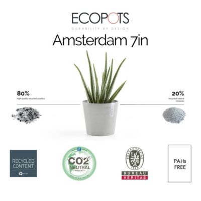 Amsterdam Modern Round Indoor and Outdoor Planter, 7in