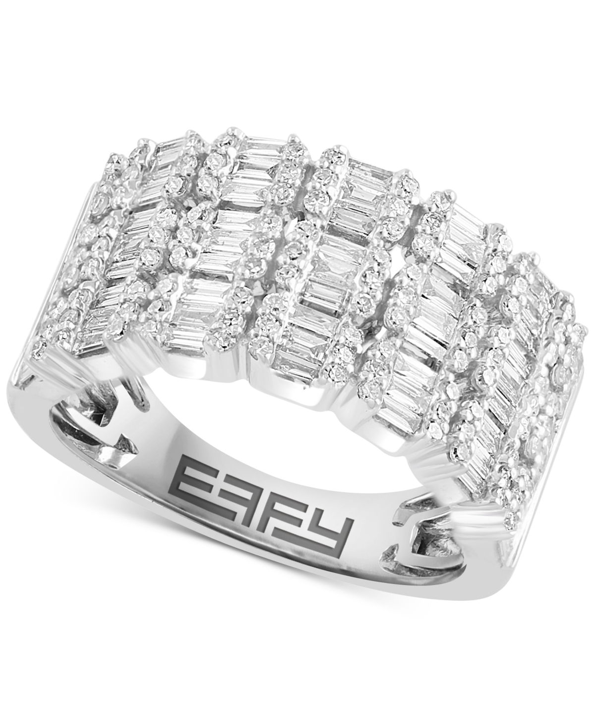 Effy Collection Effy Diamond Baguette Multirow Statement Ring (1-1/20 Ct. T.w.) In 14k White Gold