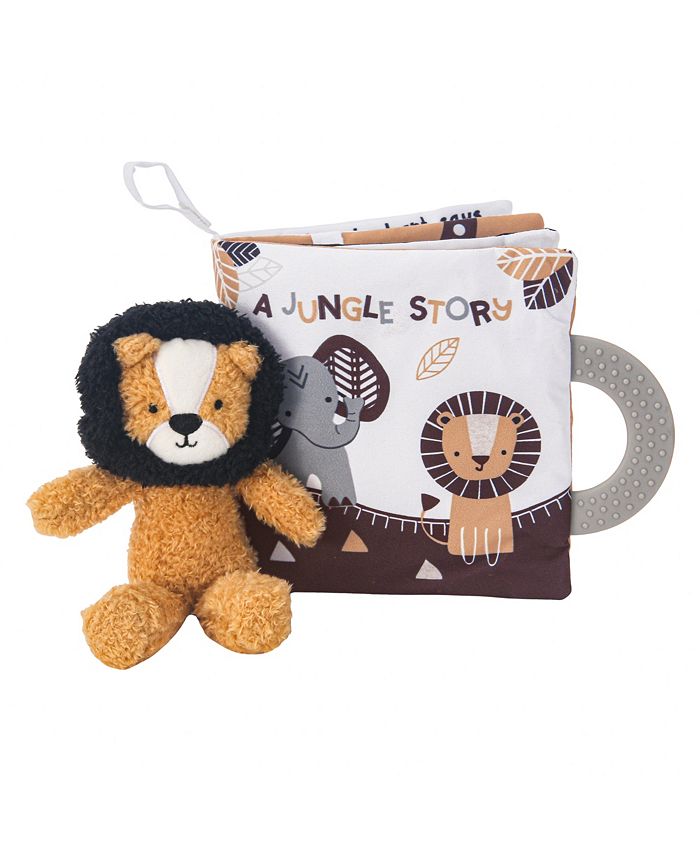Lambs & Ivy Jungle Story Developmental Soft Book & Lion Plush Toy Gift