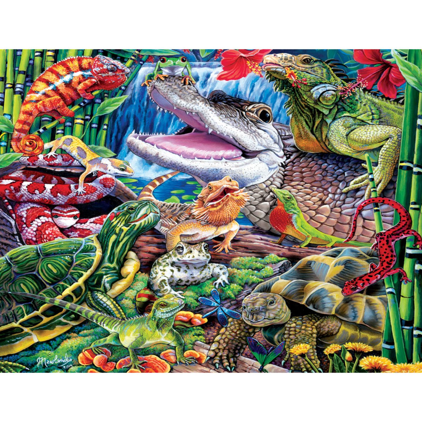 Детский пазл MasterPieces Puzzles MasterPieces World of Animals Reptile Friends 100 Piece Jigsaw Puzzle, цвет: Разноцветный — фото 2