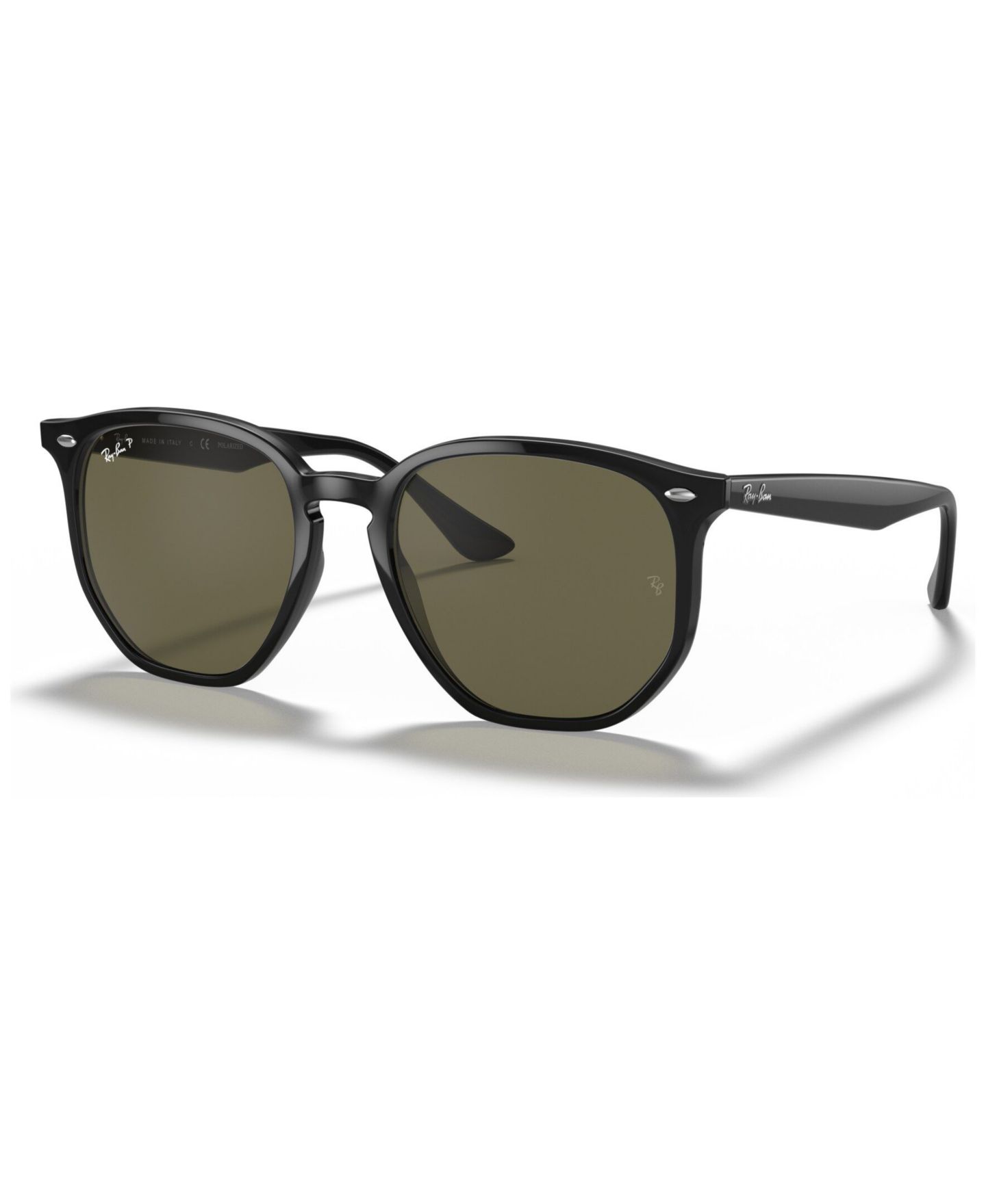 Женские солнцезащитные очки Ray-Ban Polarized Sunglasses, RB4306 54, цвет: Чёрный / Зелёный — фото 1