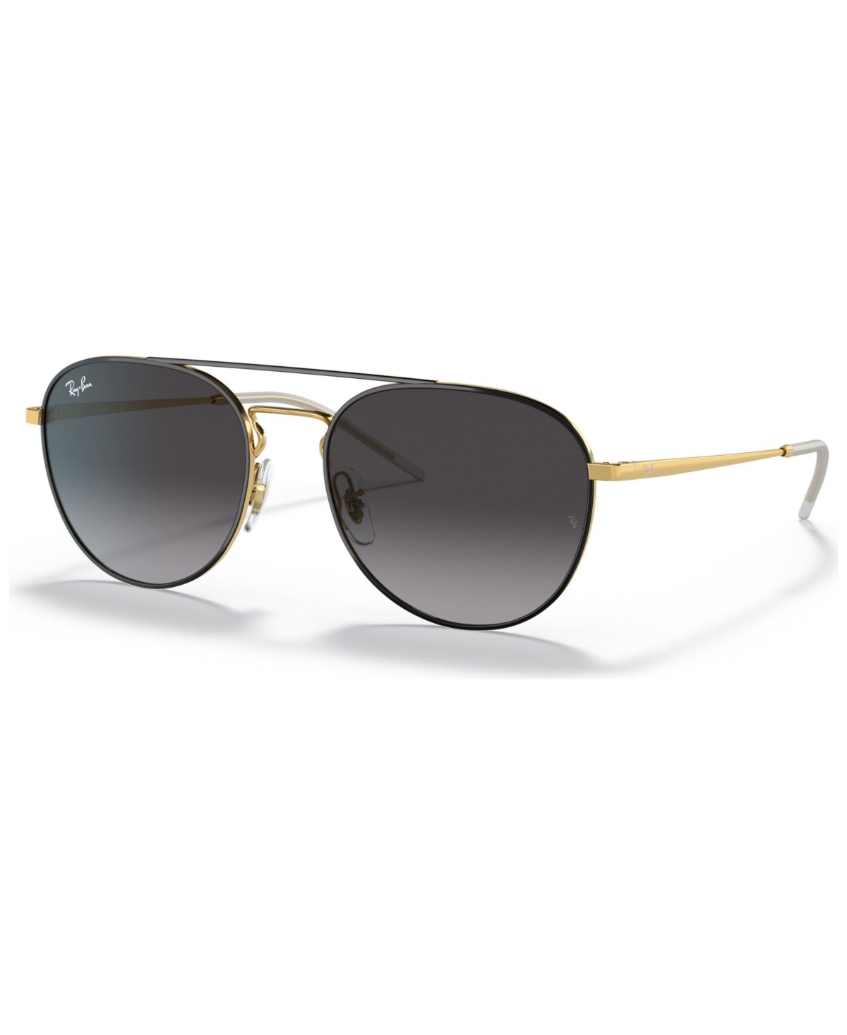 Ray Ban Rb3589 Sunglasses Gold Frame Grey Lenses 55-18 In Gold Top On Black,grey Gradient Dark Gre
