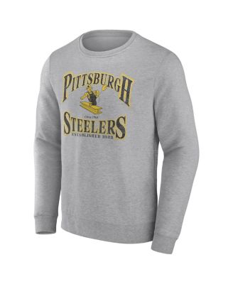 Men's Heather Gray Pittsburgh Steelers Playability Pullover Sweatshirt