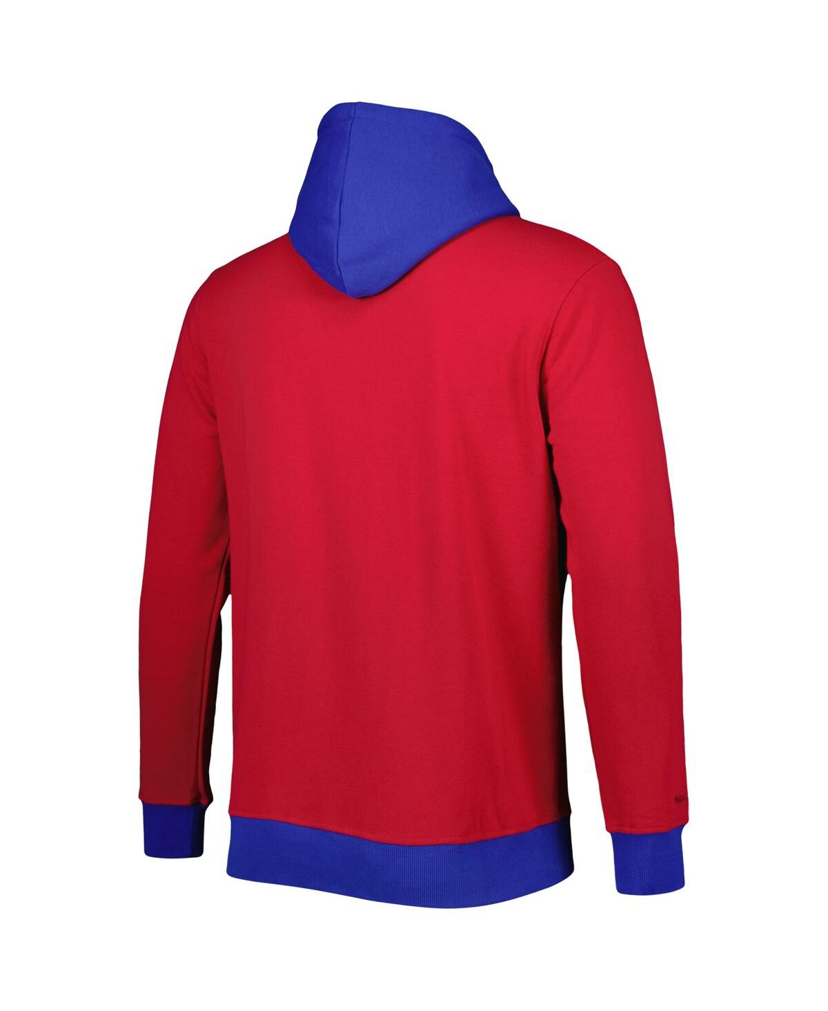Mitchell & Ness Men's  Red, Royal New York Giants Big And Tall Big Face Pullover Hoodie In Red