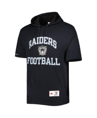 Men's Black Las Vegas Raiders Washed Short Sleeve Pullover Hoodie
