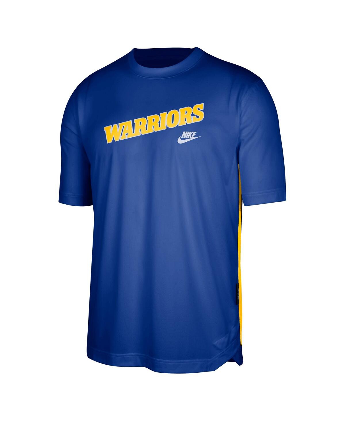 Men's NikeGolden State Warriors Hardwood Classics Pregame Warmup Shooting Performance T-shirt - Blue