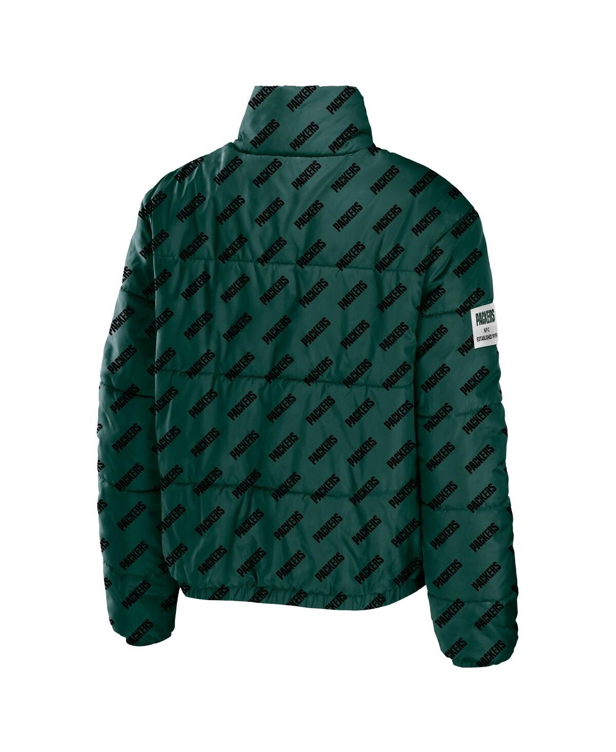 Shop Wear By Erin Andrews Women's  Green Green Bay Packers Puffer Full-zip Jacket