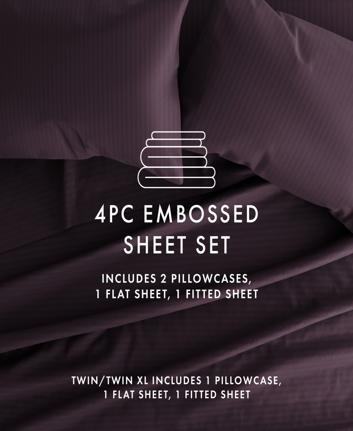 Expressed In Embossed by The Home Collection Striped 3 Piece Bed Sheet Set,