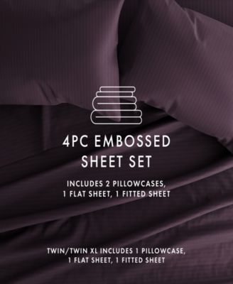 Expressed In Embossed Striped 4-Pc. Sheet Set, Queen