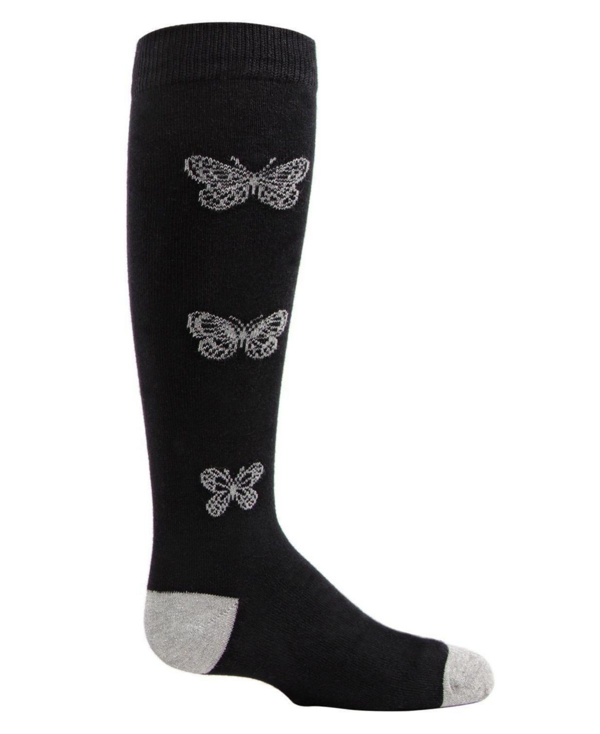 MeMoi Big Girls Glitter Butterfly Cotton Blend Knee High Socks