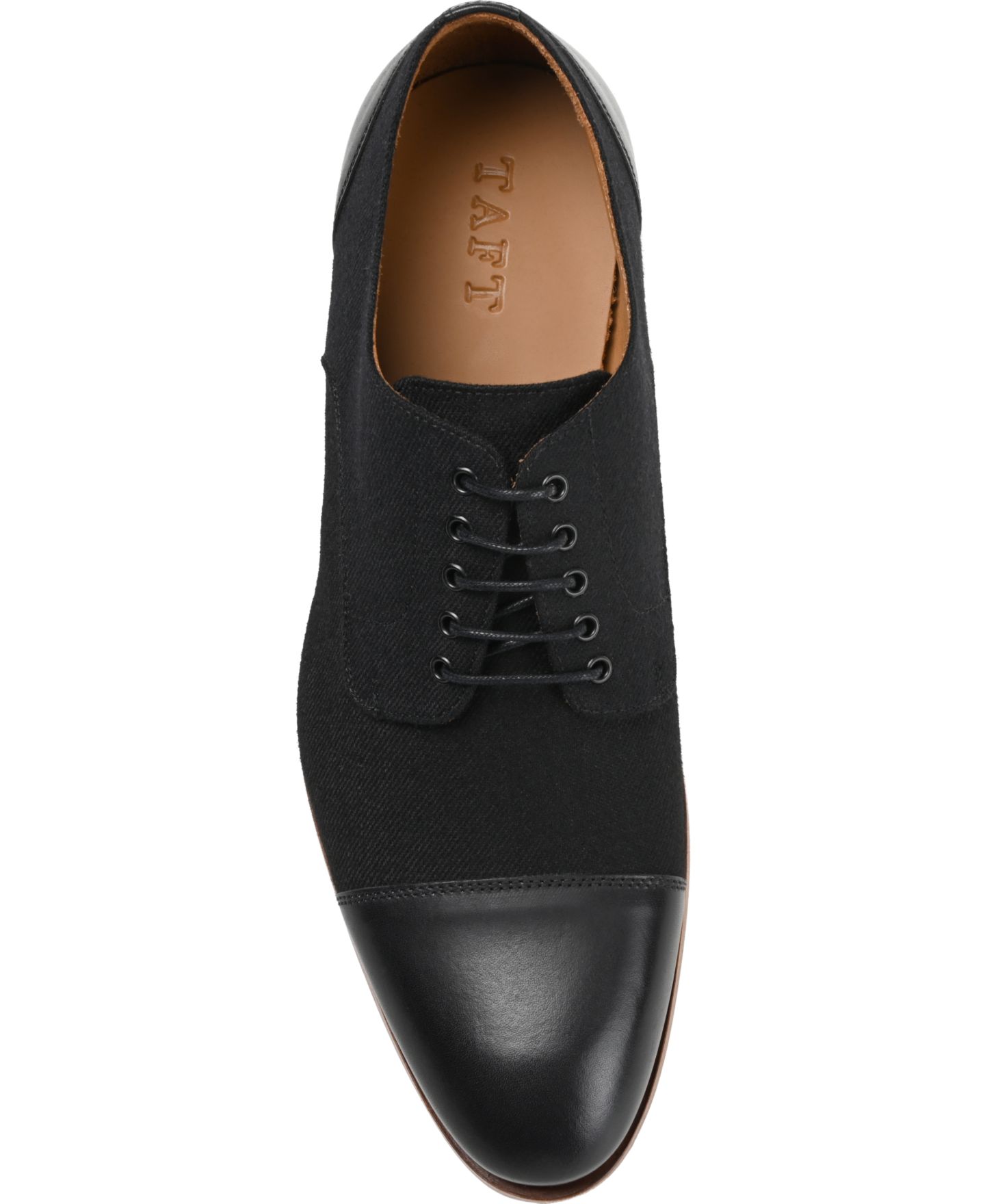 Мужские туфли Taft Jack Handcrafted Leather, Velvet and Wool Dress Shoes, цвет: Чёрный, вариант 1 — фото 4