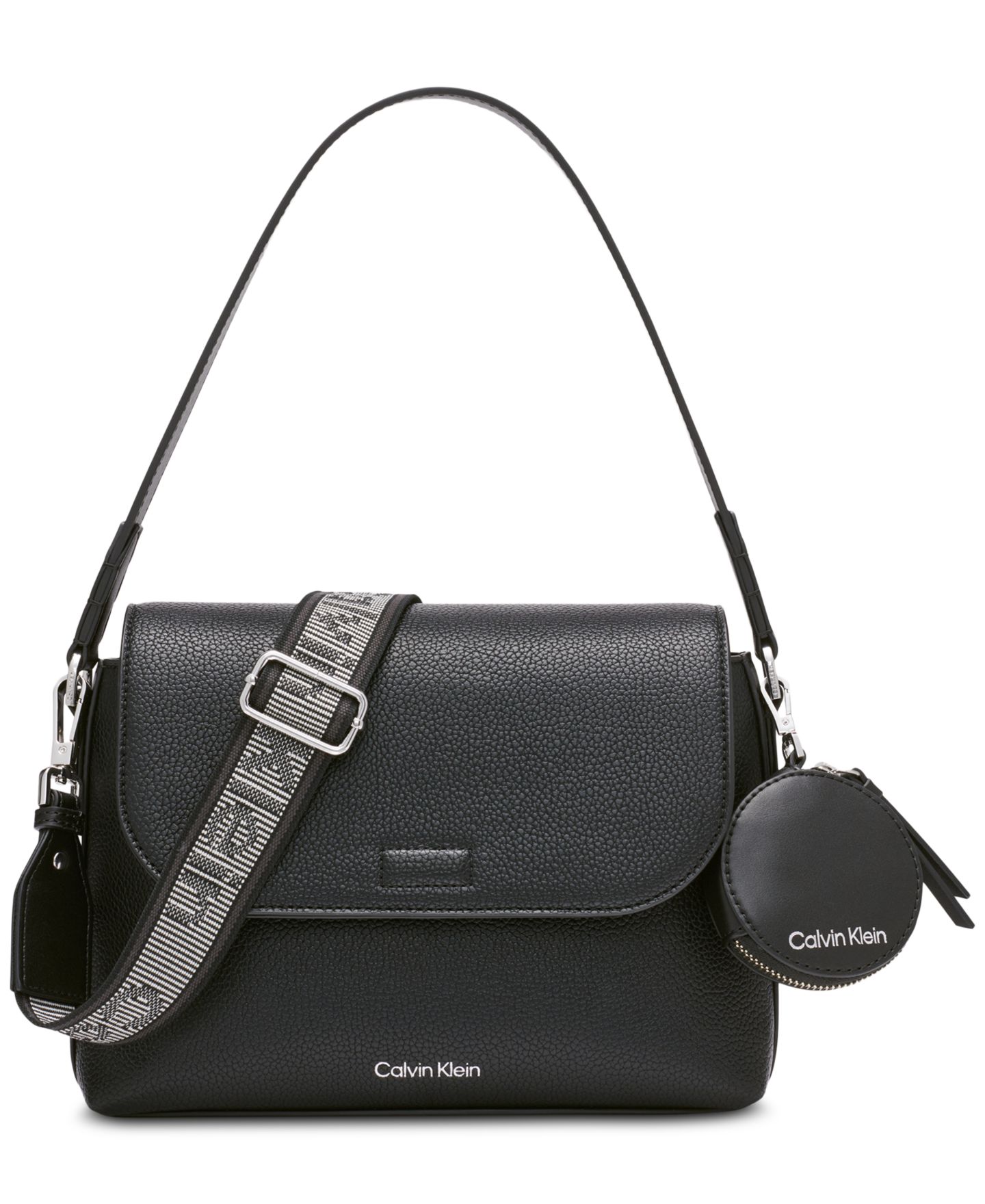 Женская сумка Calvin Klein Millie Convertible Shoulder, цвет: Чёрный / Серебряный — фото 1