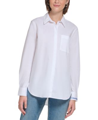Calvin Klein Jeans - Women's Embroidered-Logo Button-Up Shirt