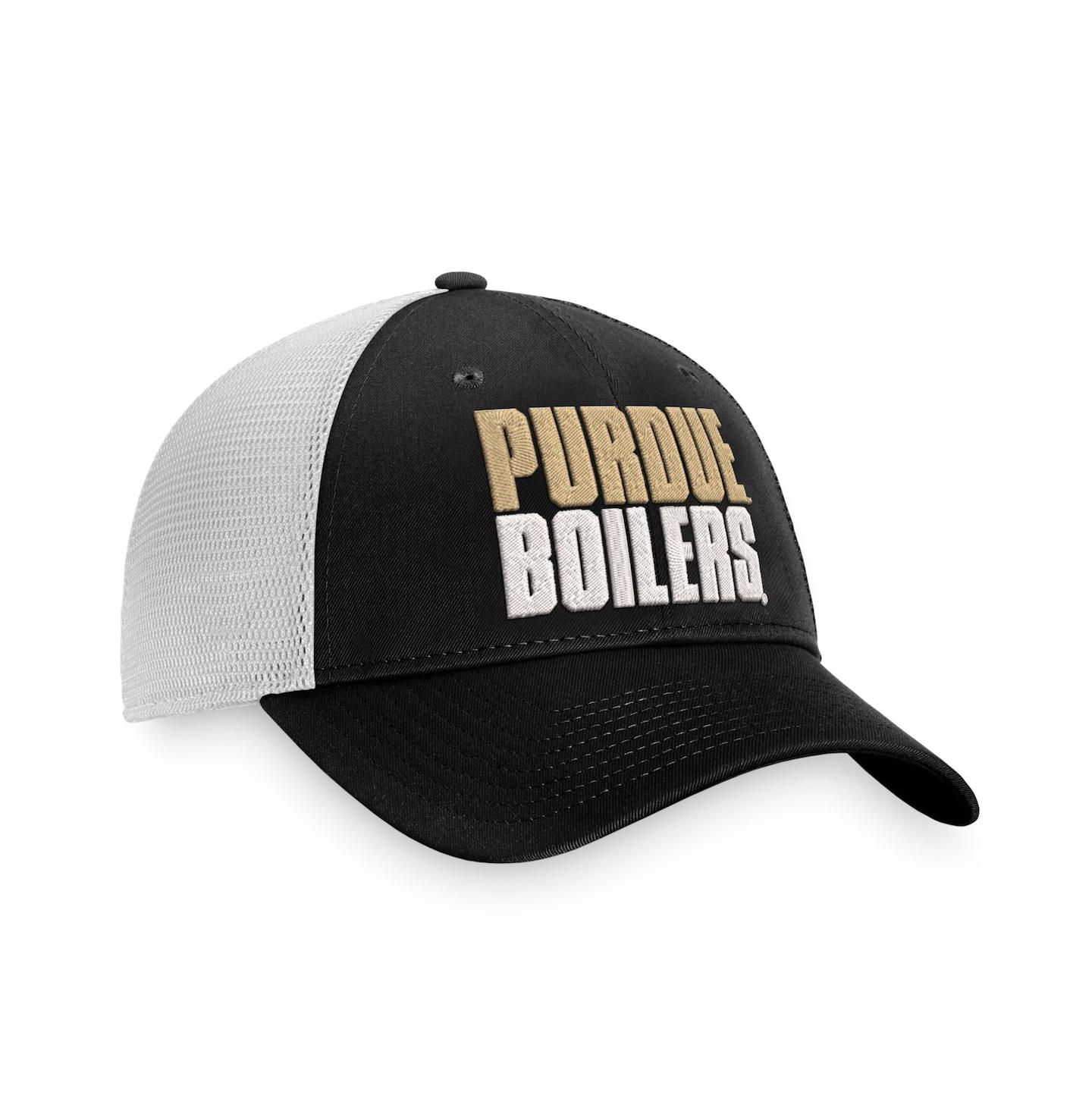 Мужская кепка Top of the World Black, White Purdue Boilermakers Stockpile Trucker Snapback Hat — фото 2