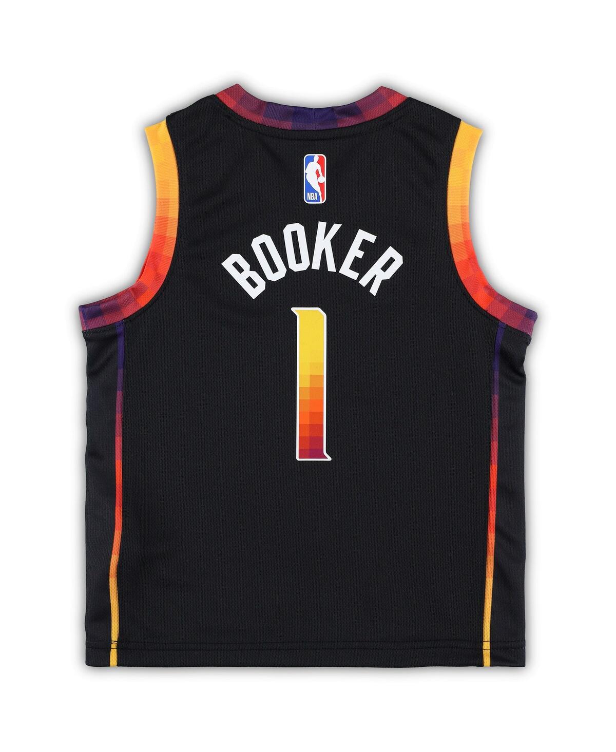 Preschool Boys and Girls Jordan Devin BookerPhoenix Suns 2022/23 Swingman Jersey - Statement Edition - Black