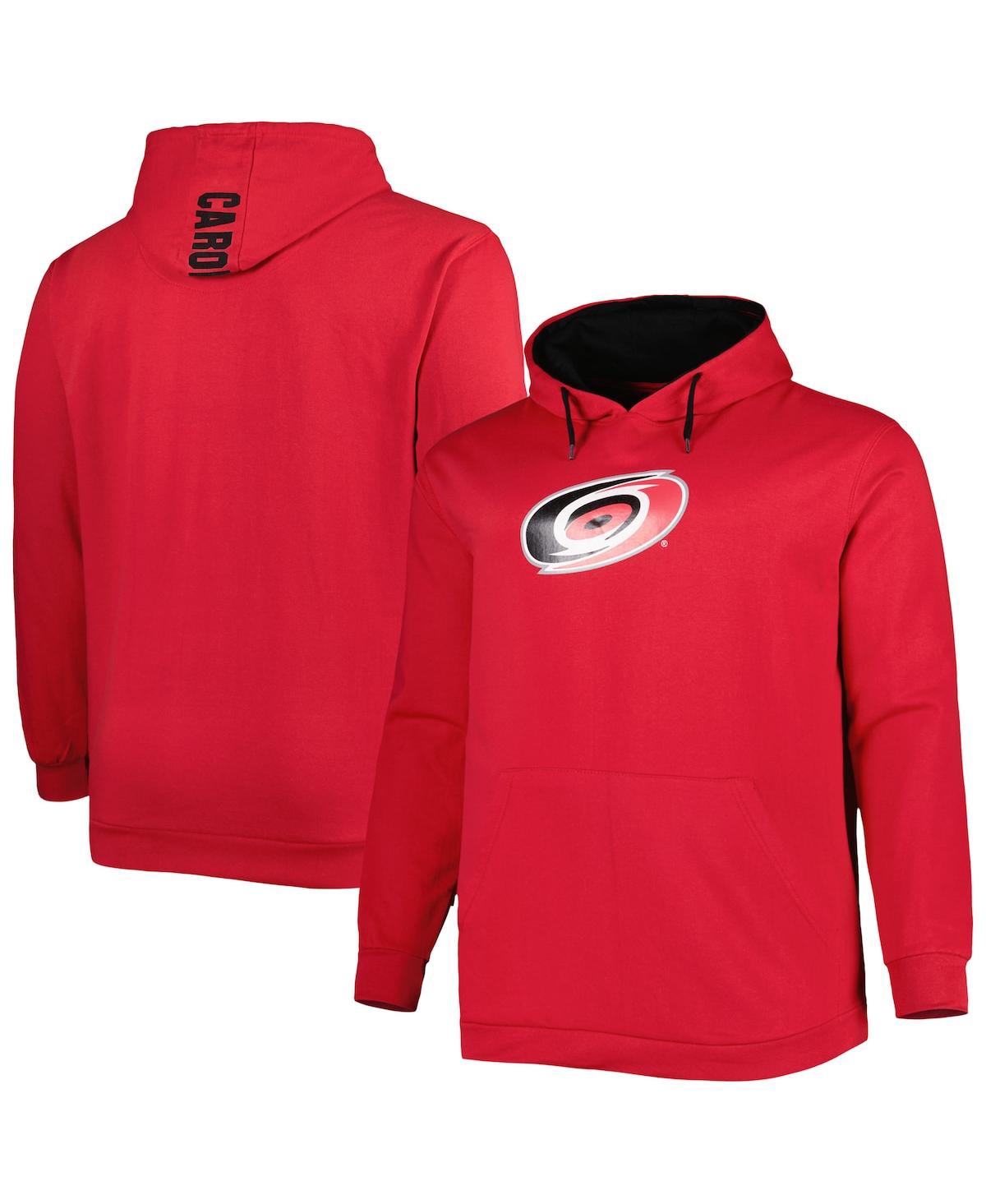 Profile Men's Red Carolina Hurricanes Big And Tall Fleece Pullover Hoodie In Red
