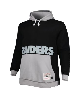 Men's Black, Silver Las Vegas Raiders Big and Tall Big Face Pullover Hoodie