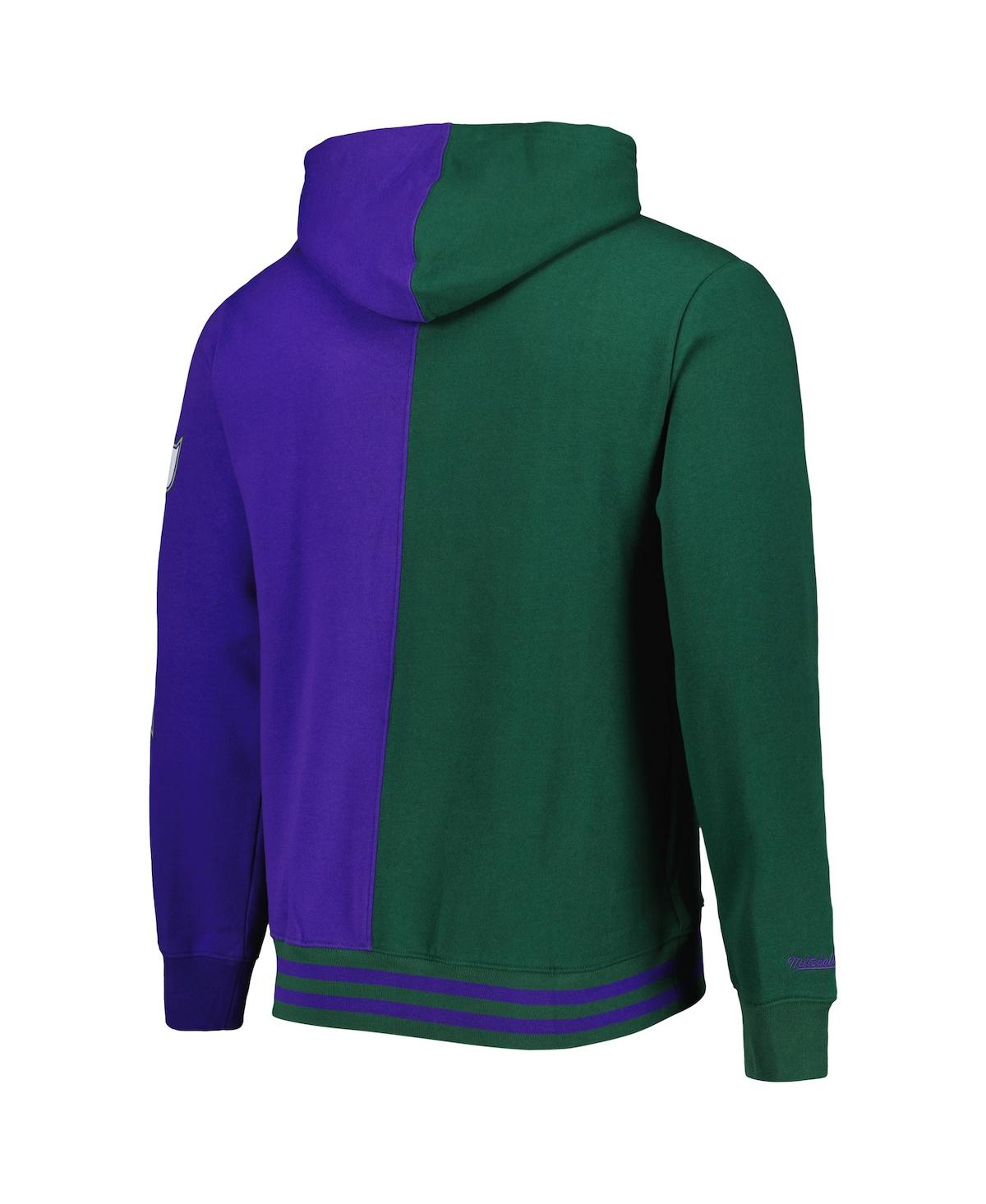Men's Mitchell & Ness Purple Milwaukee Bucks Hardwood Classics Split Pullover Hoodie - Purple