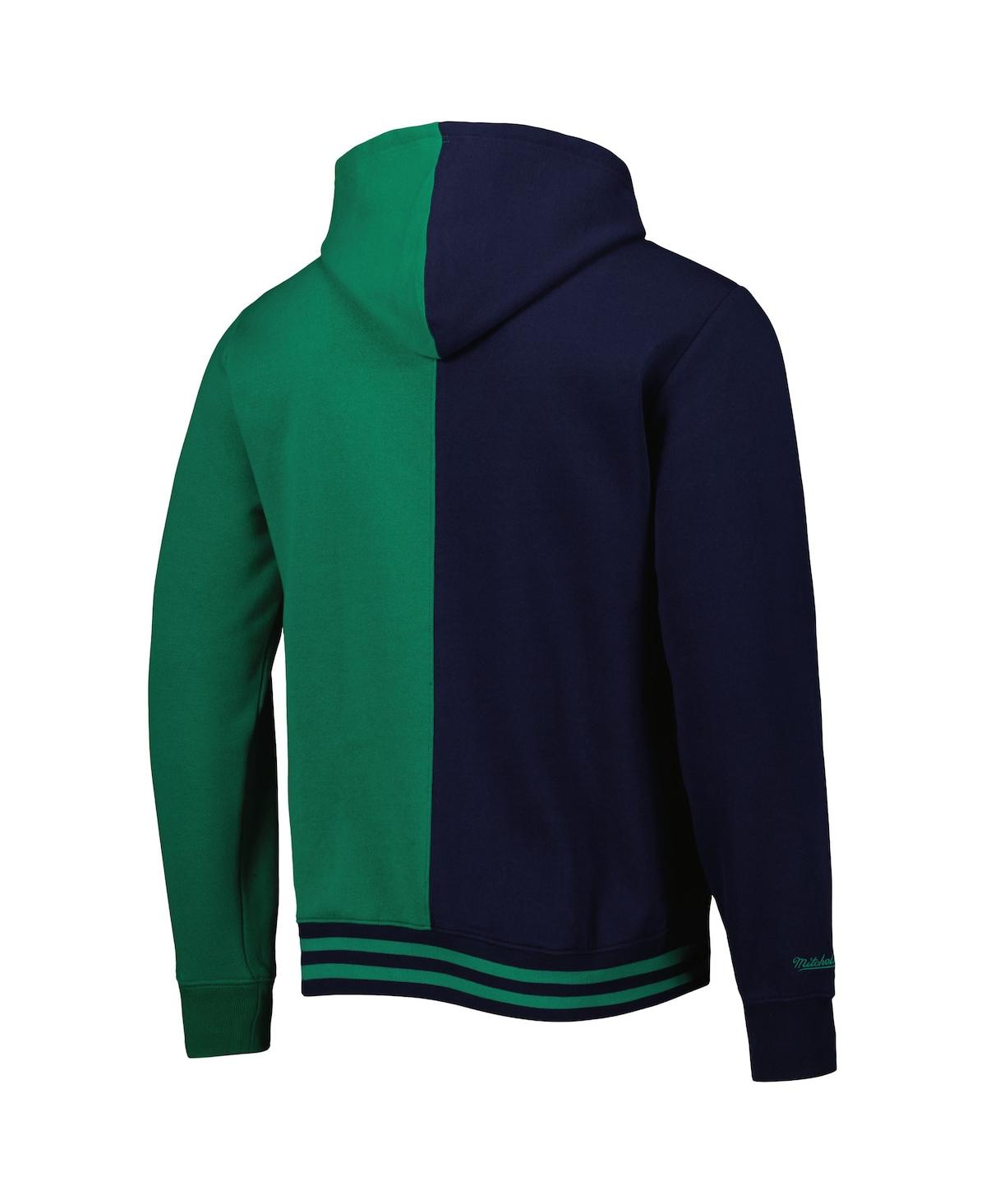 Mitchell & Ness Men's  Navy, Green Dallas Mavericks Hardwood Classics Split Pullover Hoodie In Navy,green