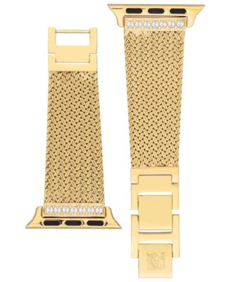Women's Premium Crystal and Gold-Tone Stainless Steel Mesh Band designed for Apple Watch&reg; 42mm (Series 10) & 38/40/41mm
