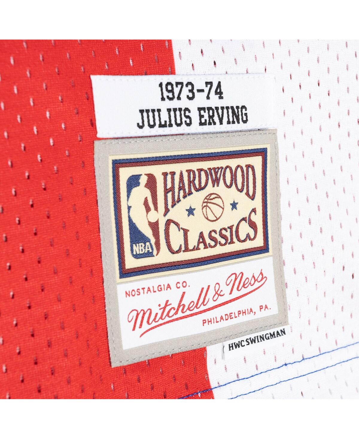 Men's Mitchell & Ness Julius Erving Red New York Nets Hardwood Classics 1973-74 Split Swingman Jersey - Red