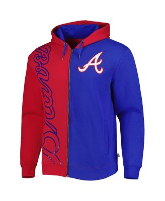 Men's Red, Royal Atlanta Braves Fleece Full-Zip Hoodie