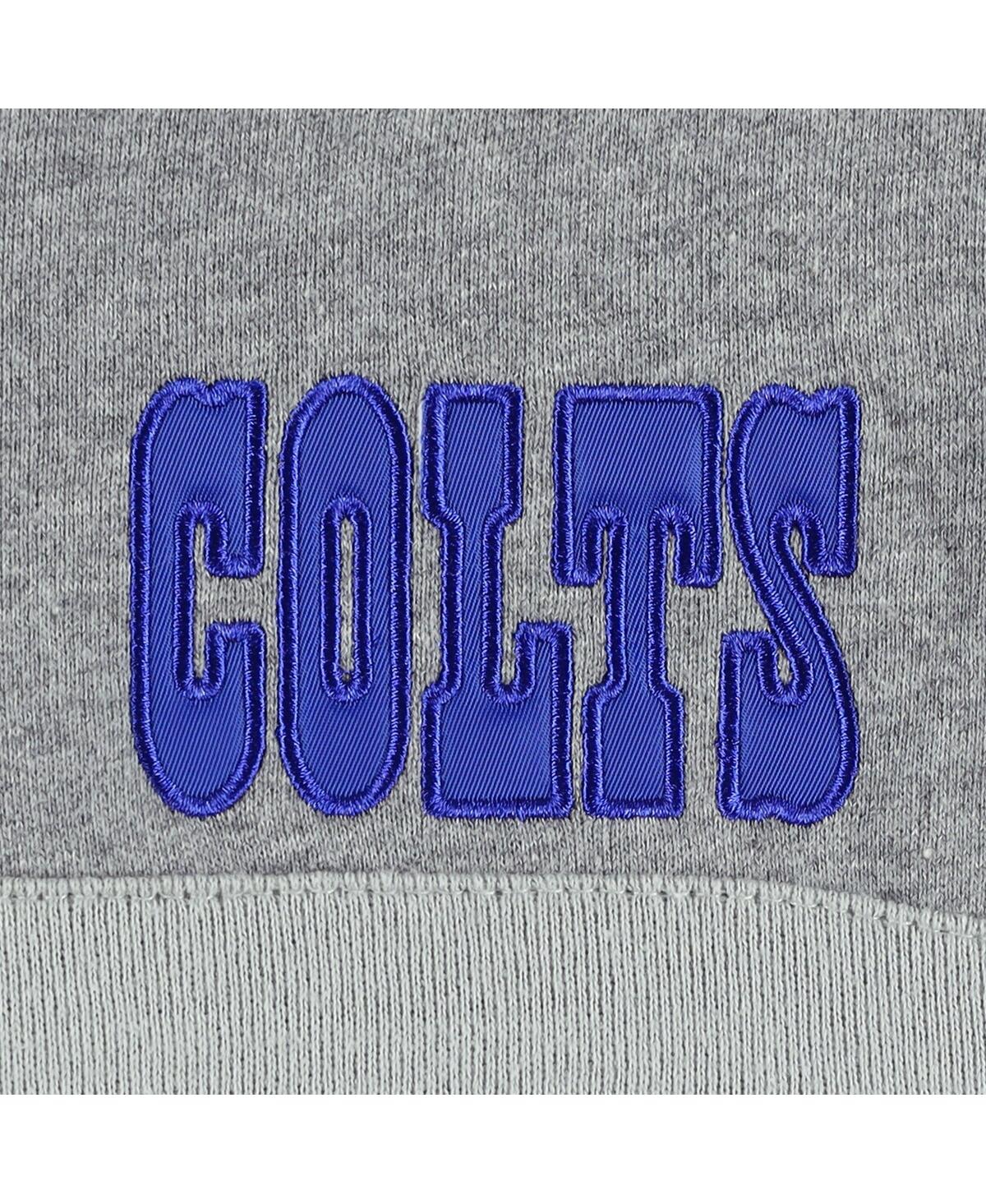 Mitchell & Ness Men's  Royal, Heathered Gray Indianapolis Colts Head Coach Pullover Hoodie In Royal,heathered Gray