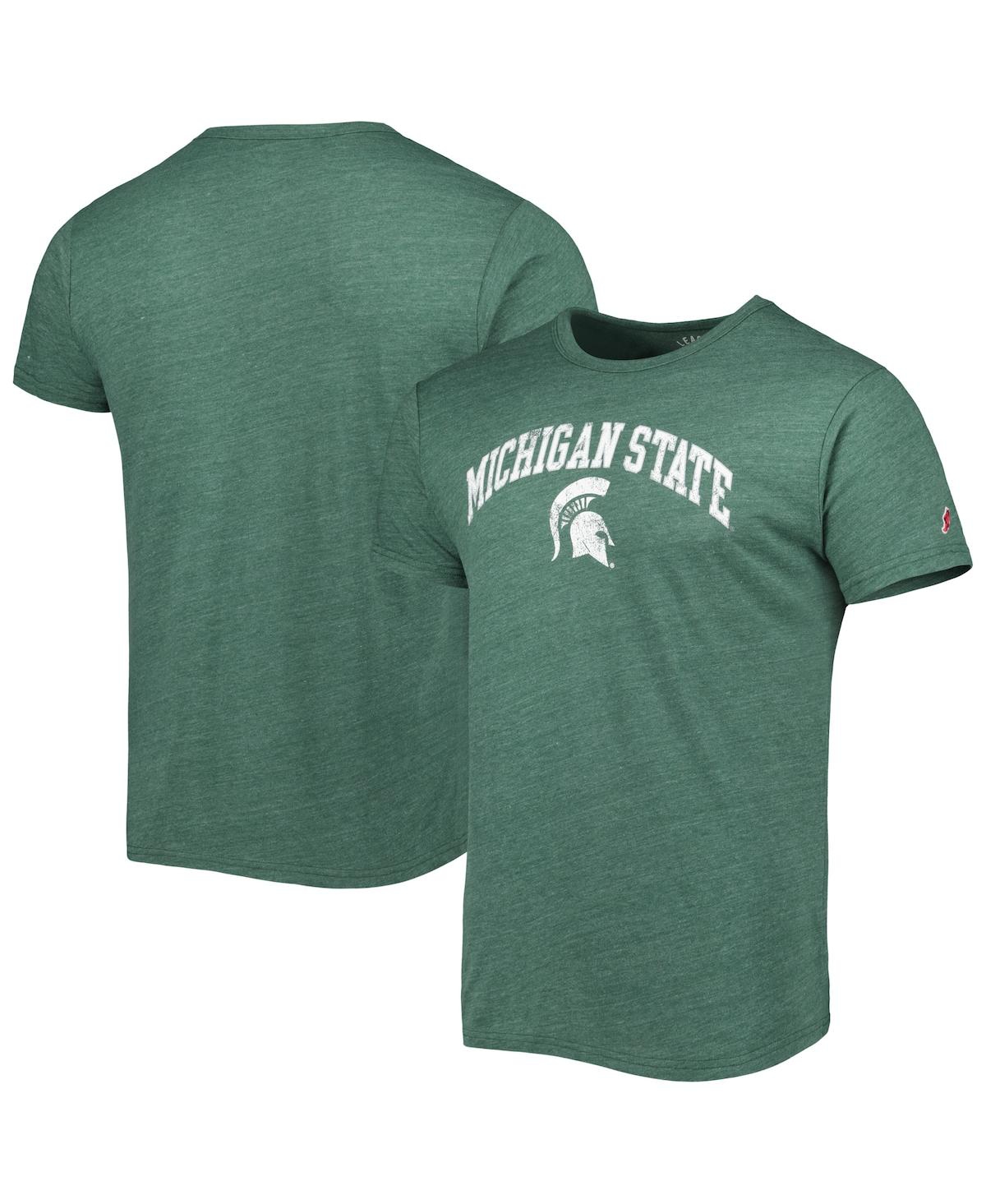 Men's League Collegiate Wear Heather Green Michigan State Spartans 1965 Arch Victory Falls Tri-Blend T-shirt - Heather Green