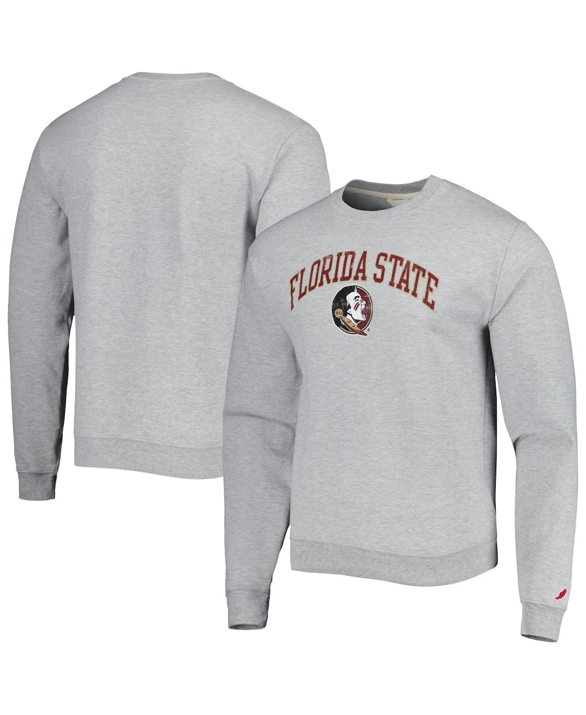LEAGUE COLLEGIATE WEAR MEN'S LEAGUE COLLEGIATE WEAR GRAY FLORIDA STATE SEMINOLES 1965 ARCH ESSENTIAL FLEECE PULLOVER SWEATS 