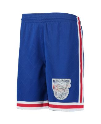 Big Boys and Girls Blue New Jersey Nets 1993 Hardwood Classics 75th Anniversary Swingman Shorts