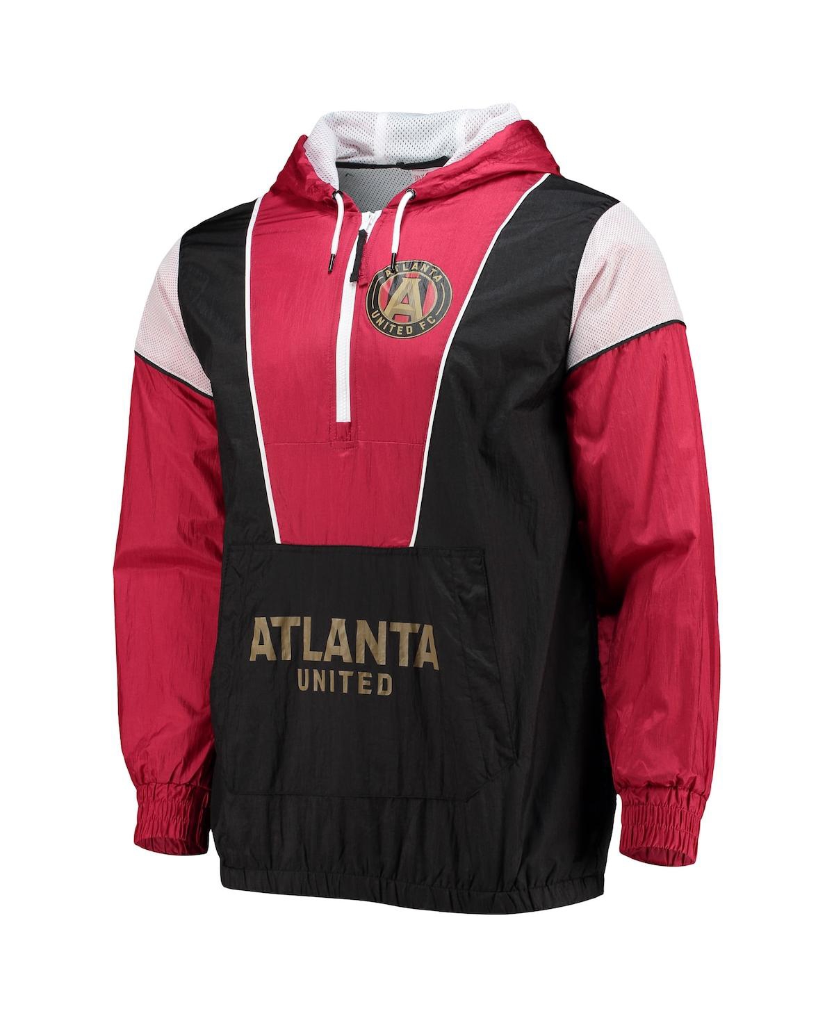 Mitchell & Ness Men's  Black Atlanta United Fc Highlight Reel Half-zip Hoodie Windbreaker Jacket In Black