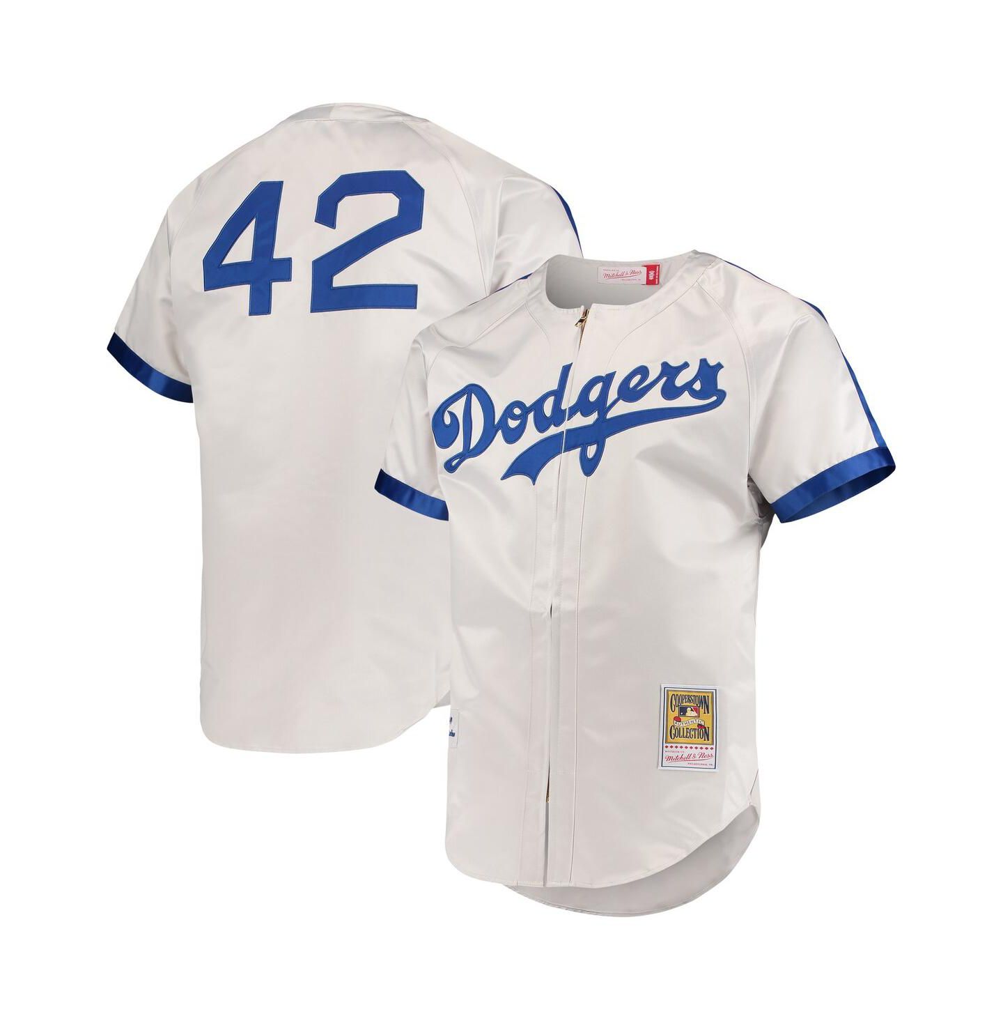 Мужской топ Mitchell & Ness Jackie Robinson Gray Brooklyn Dodgers Cooperstown Collection Authentic Jersey — фото 1