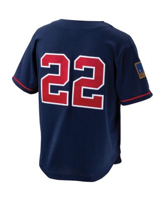 Men's Bo Jackson Navy California Angels Cooperstown Collection Mesh Batting Practice Button-Up Jersey
