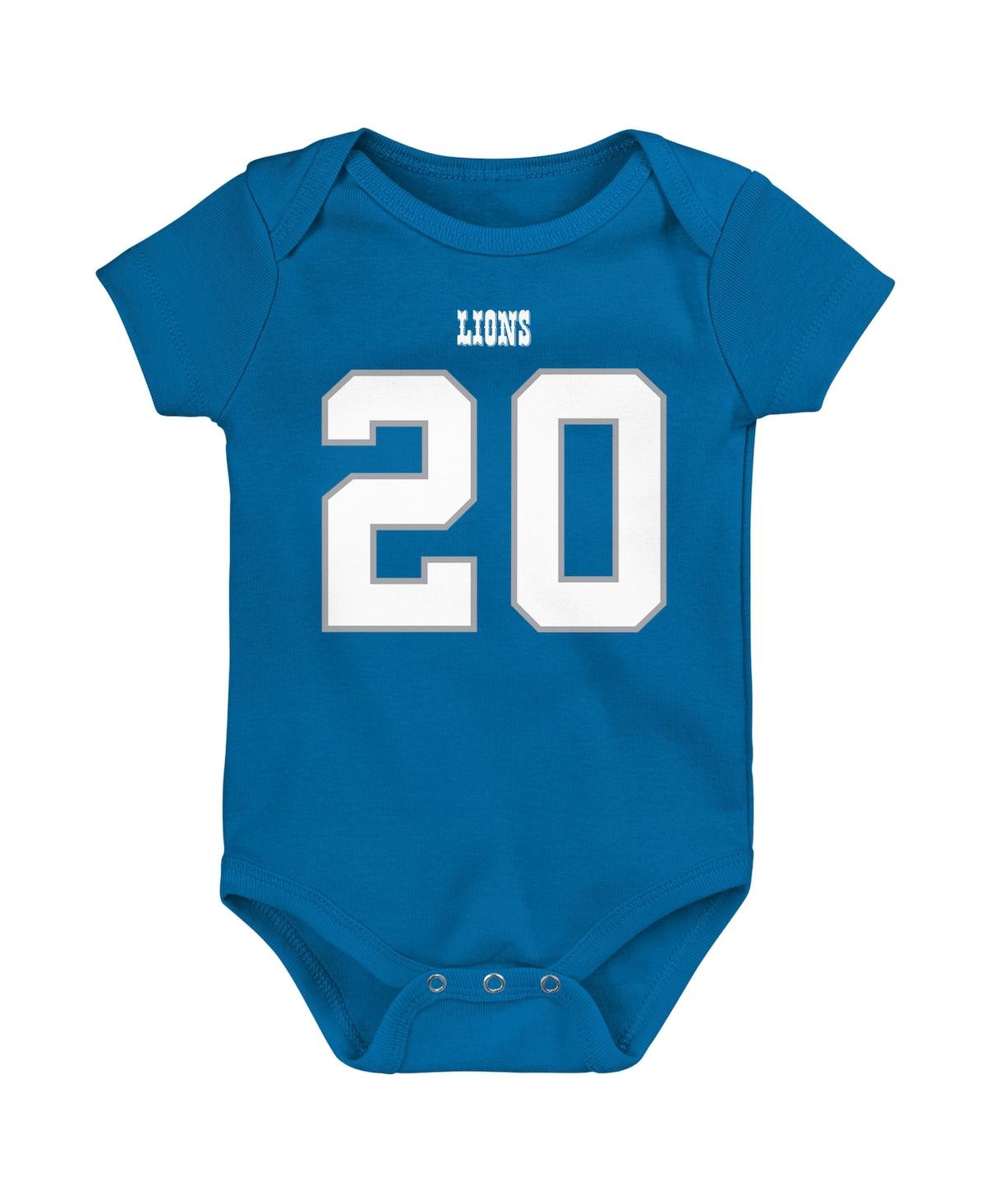 Mitchell & Ness Infant  Barry Sanders Blue Detroit Lions Mainliner Retired Player Name & Number Bodys In Blue
