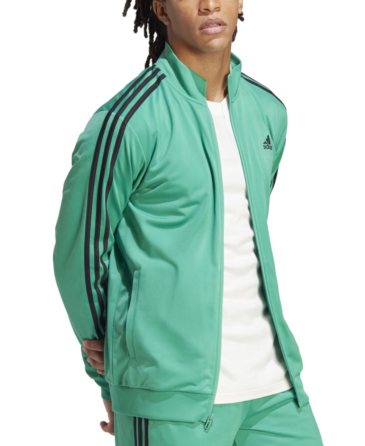 Shop Adidas Originals Men's Tricot Track Jacket In Semi Court Green,black