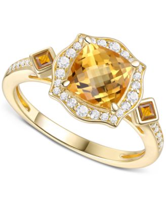 3-Pc. Set Lab-Grown Sapphire (5-7/8 ct. t.w.) & Lab-Grown White Sapphire (3/4 ct. t.w.) Heart Pendant Necklace, Ring, & Stud Earrings in 14k Gold-Plated Sterling Silver (Also in Additional Gemstones)