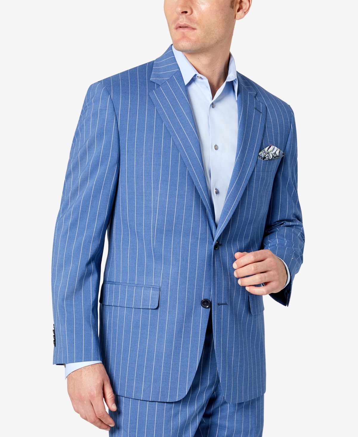 Sean John Men's Classicfit Suit Jacket In Blue Stripe ModeSens