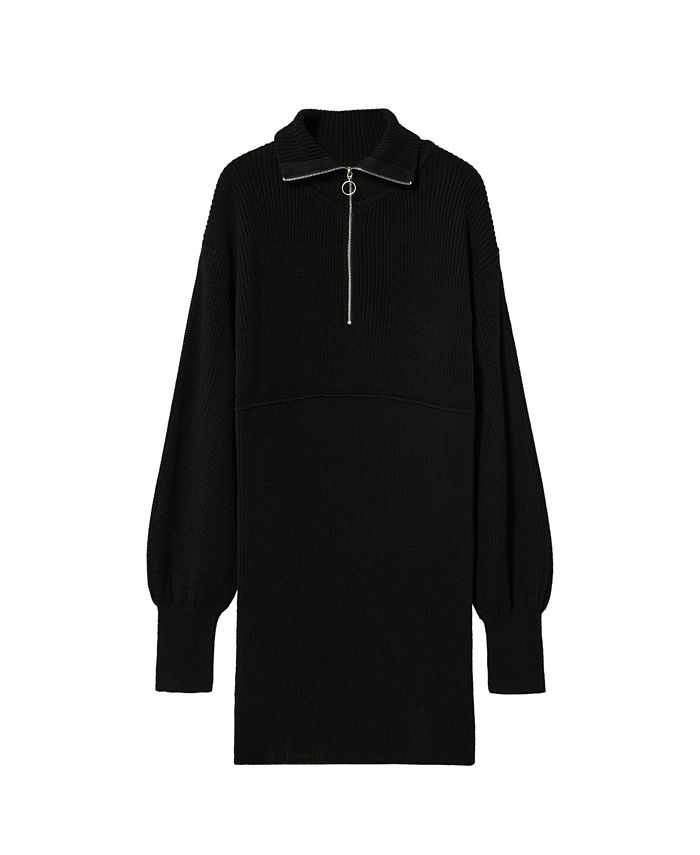 MANGO Women's Zipper Neck Dress Macy's