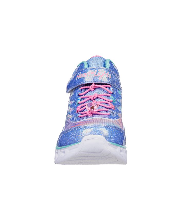 Skechers Little Girls Heart Lights Light-Up Adjustable Strap Sneaker ...