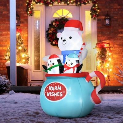 5' Inflatable Christmas Polar Bear LED Yard Holiday Decoration