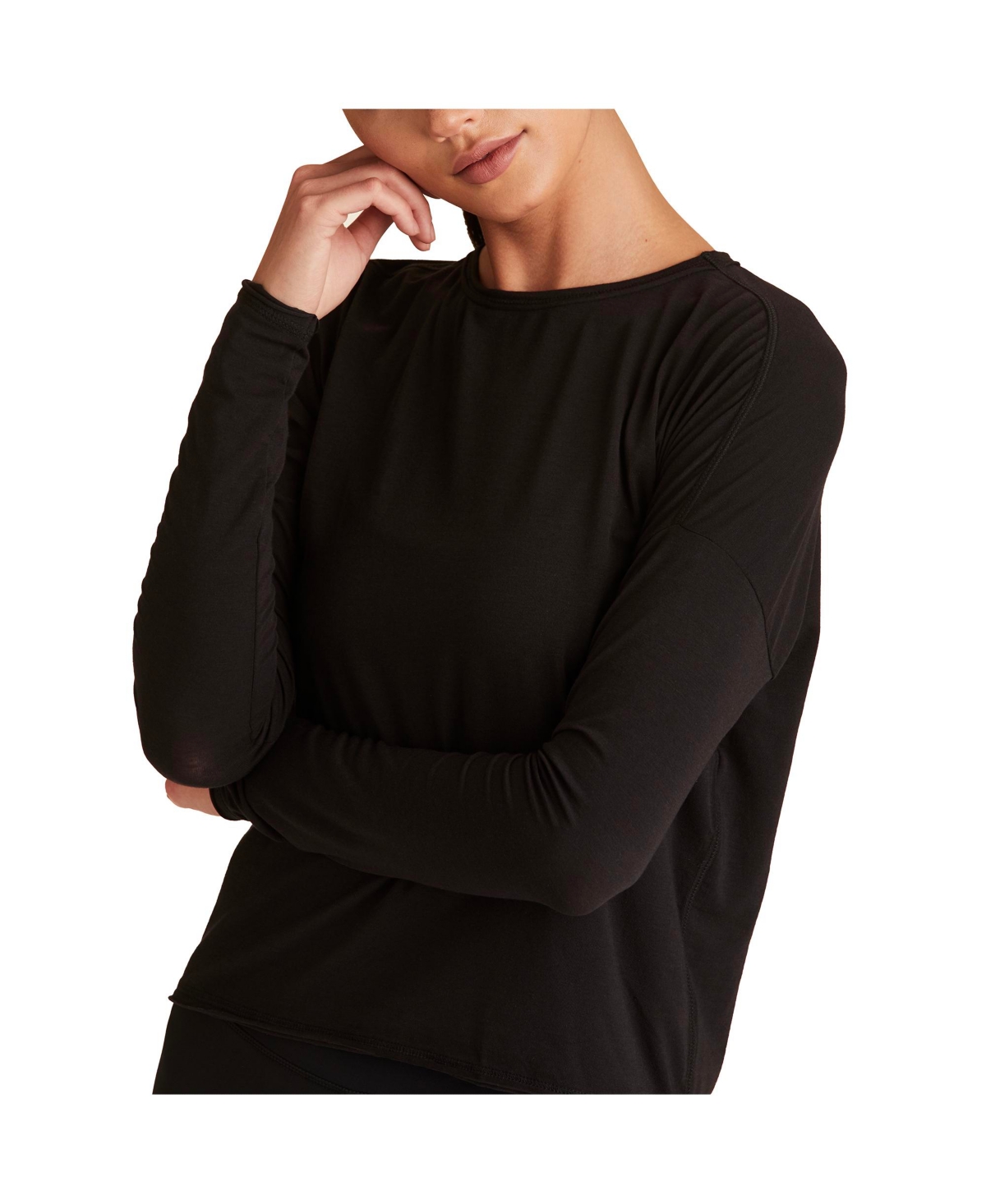  Women's Regular Size Open Back Long Sleeve T-Shirt