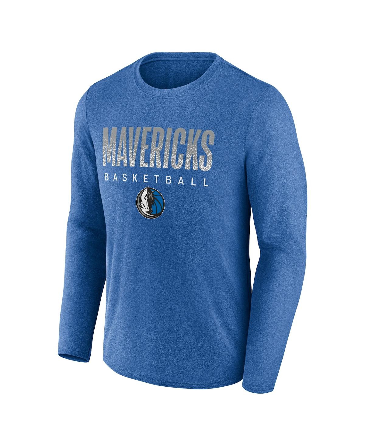Men's Fanatics HeatheredDallas Mavericks Where Legends Play Iconic Practice Long Sleeve T-shirt - Blue