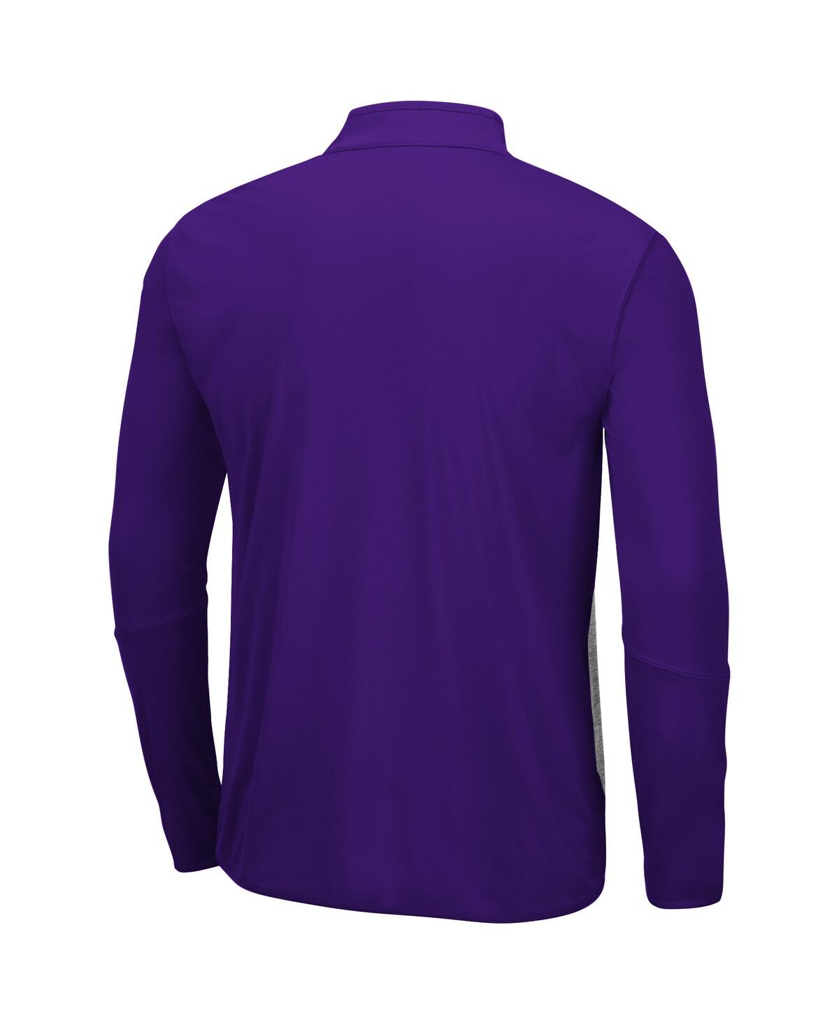Shop Colosseum Men's  Heather Gray, Purple Tcu Horned Frogs Prospect Quarter-zip Jacket In Heather Gray,purple