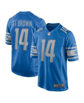 Nike Men's Amon-Ra Brown Blue Detroit Lions Game Player Jersey