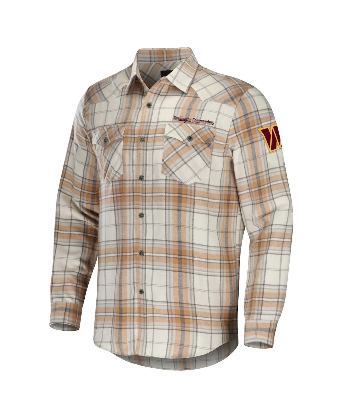 Men's Nfl x Darius Rucker Collection by FanaticsWashington Commanders Flannel Long Sleeve Button-Up Shirt - Tan