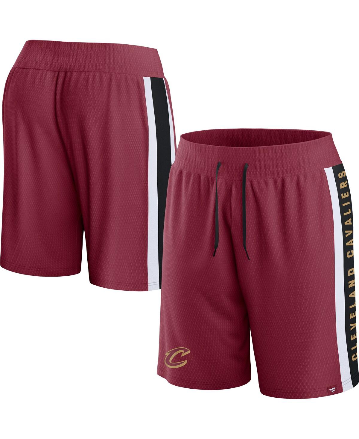 Shop Fanatics Men's  Wine Cleveland Cavaliers Referee Iconic Team Mesh Shorts