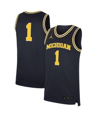 Men's Jordan Brand #1 Navy Michigan Wolverines Replica Jersey