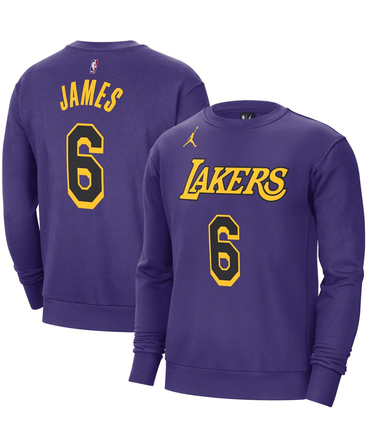 Jordan Men's  Lebron James Purple Los Angeles Lakers Statement Name And Number Pullover Sweatshirt