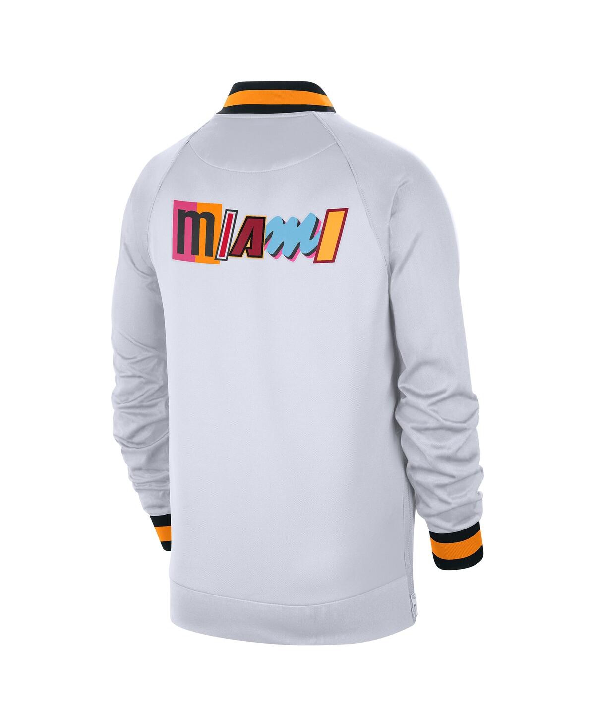 Shop Nike Men's  White/black Miami Heat 2022/23 City Edition Showtime Thermaflex Full-zip Jacket In White,black