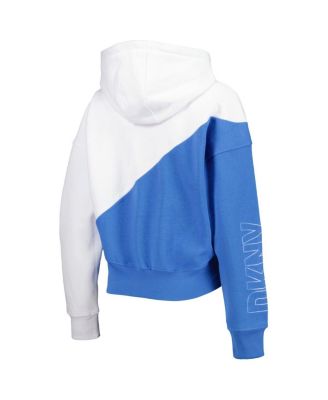 Women's White and Powder Blue Los Angeles Chargers Bobbi Color Blocked Pullover Hoodie